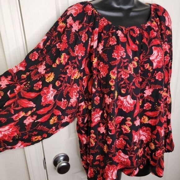 Terra & Sky floral bohemian peasant top 3x (24w-26w) - Picture 3 of 6